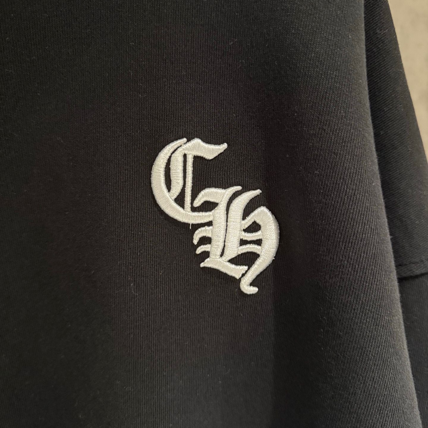 Embroidered CH Logo Black Oversized Hoodie™