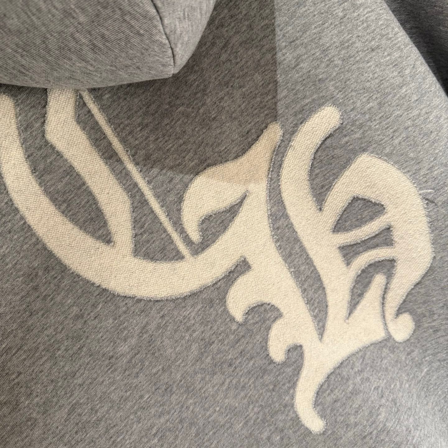 Embroidered CH Logo Grey Oversized Hoodie™