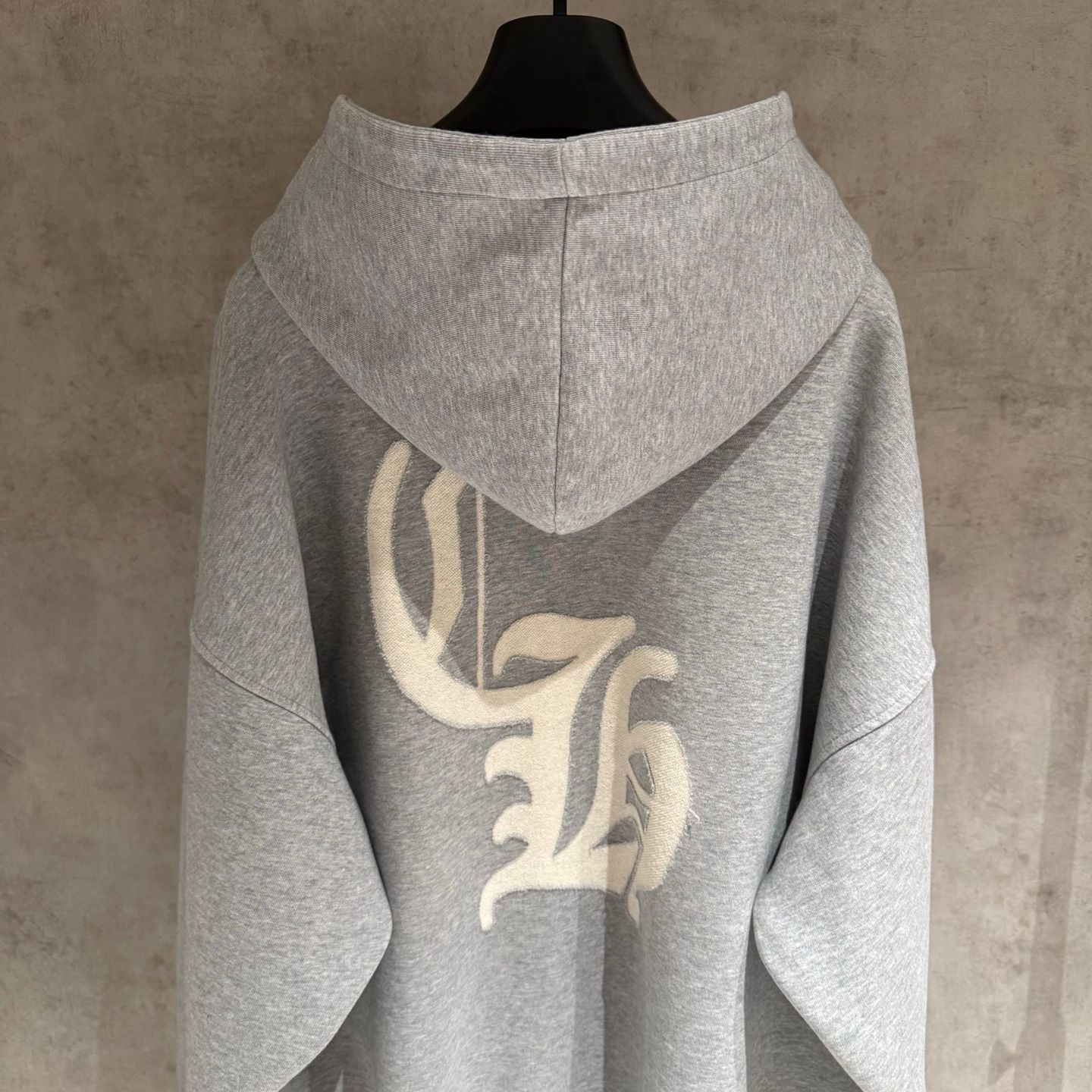 Embroidered CH Logo Grey Oversized Hoodie™