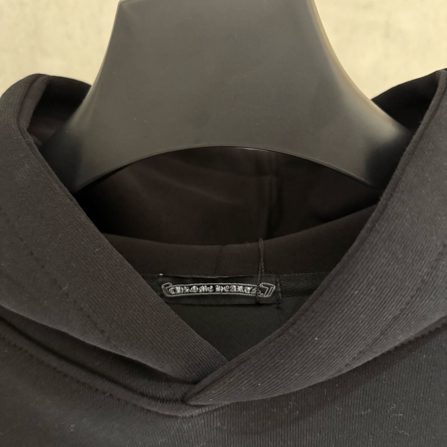 Leather Cross Oversized Black Hoodie™