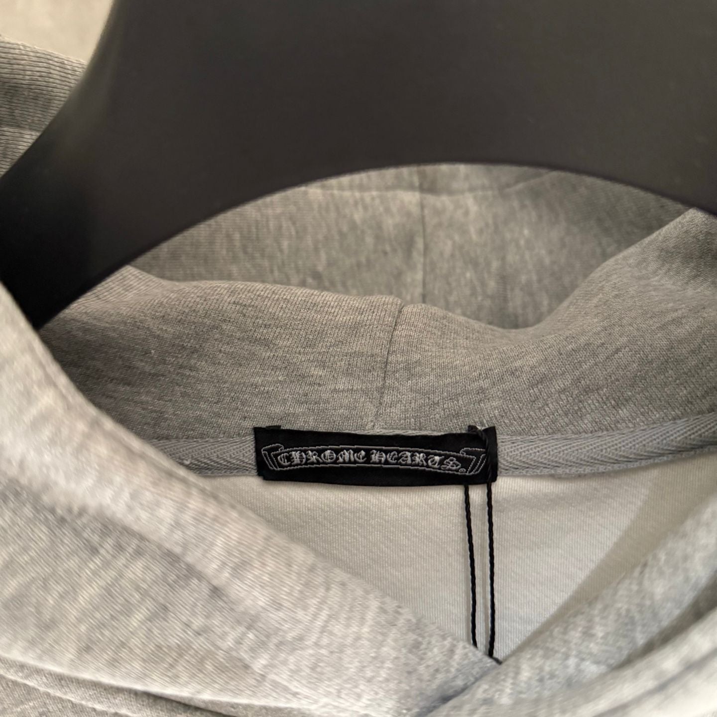 Leather Cross Oversized Grey Hoodie™