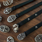Skull & Bones Black Leather Belt™