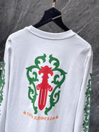 Red & Green Dagger Crest White Long Sleeve™