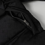 Flower Cross Pattern Black Puffer Jacket™