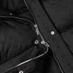 Flower Cross Pattern Black Puffer Jacket™