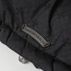 Flower Cross Pattern Black Puffer Jacket™