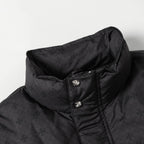 Flower Cross Pattern Black Puffer Jacket™