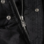Flower Cross Pattern Black Puffer Jacket™