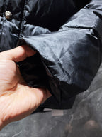 Flower Cross Pattern Black Puffer Down Jacket™