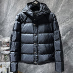 Flower Cross Pattern Black Puffer Down Jacket™