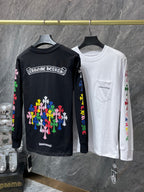 Multicolor Crosses White Long Sleeve™