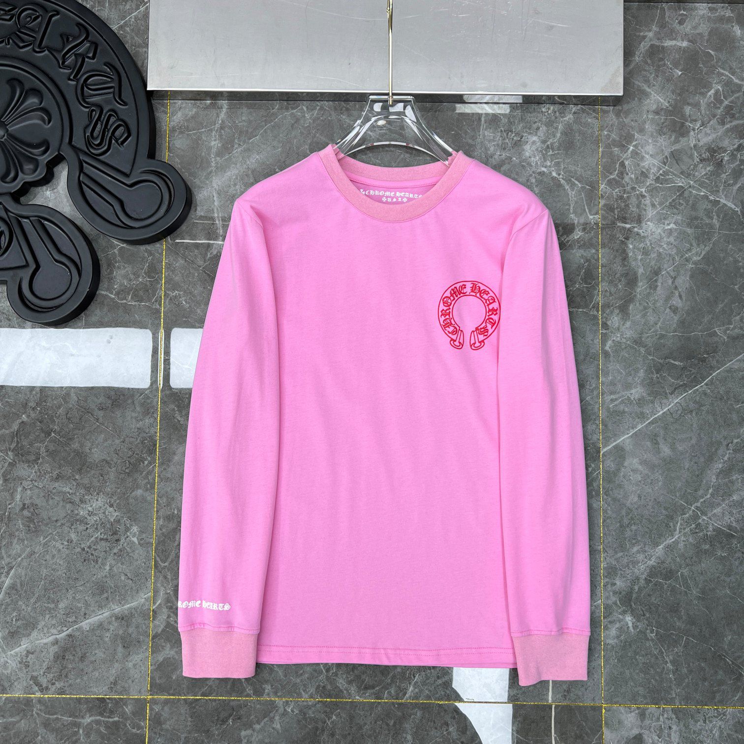 Red Horse Shoe Logo Pink Long Sleeve™