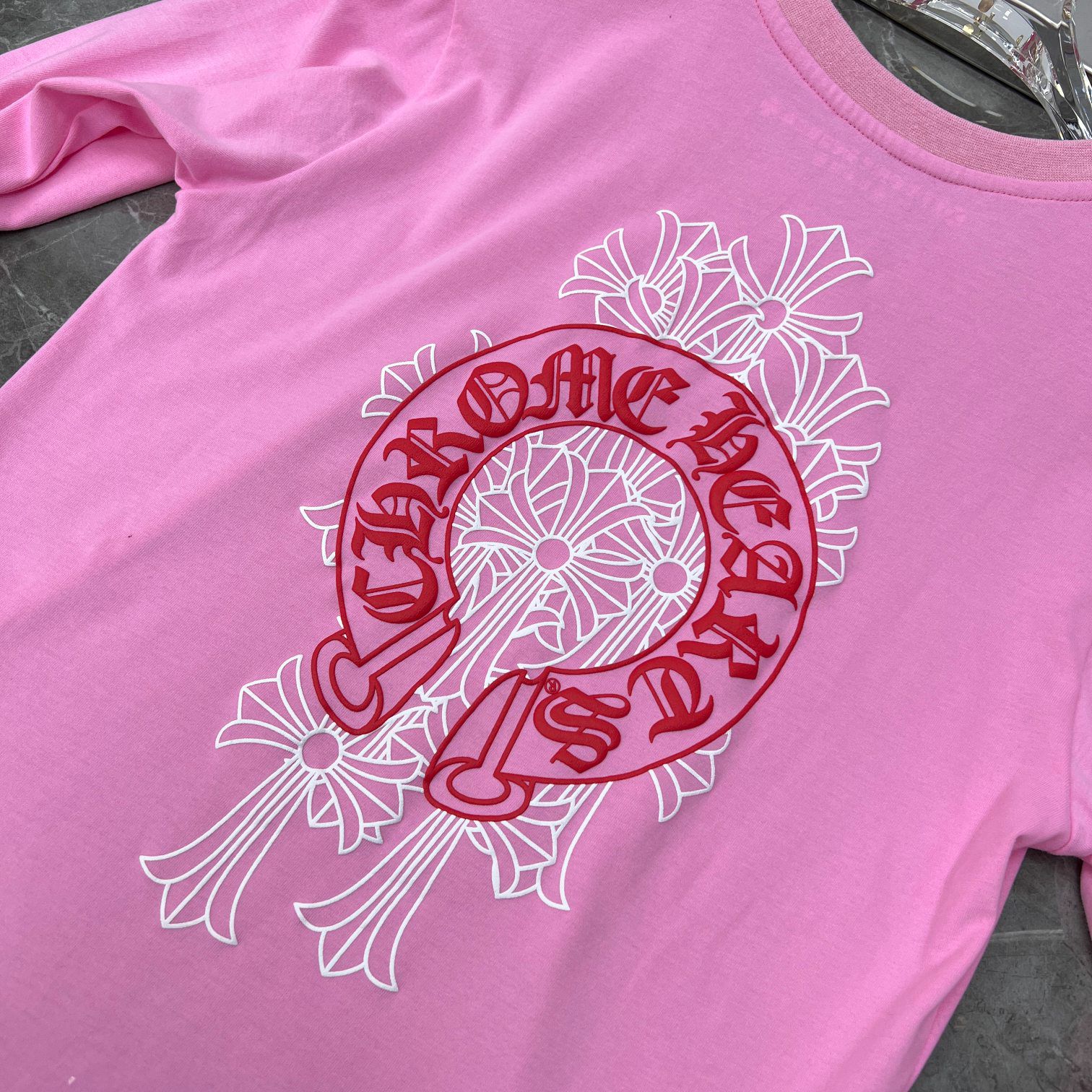 Red Horse Shoe Logo Pink Long Sleeve™