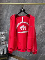 Hollywood White Triple Cross Red Full Zip Hoodie™