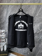 Hollywood White Triple Cross Black Full Zip Hoodie™