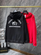 Hollywood White Triple Cross Red Full Zip Hoodie™