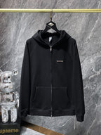 Hollywood White Triple Cross Black Full Zip Hoodie™