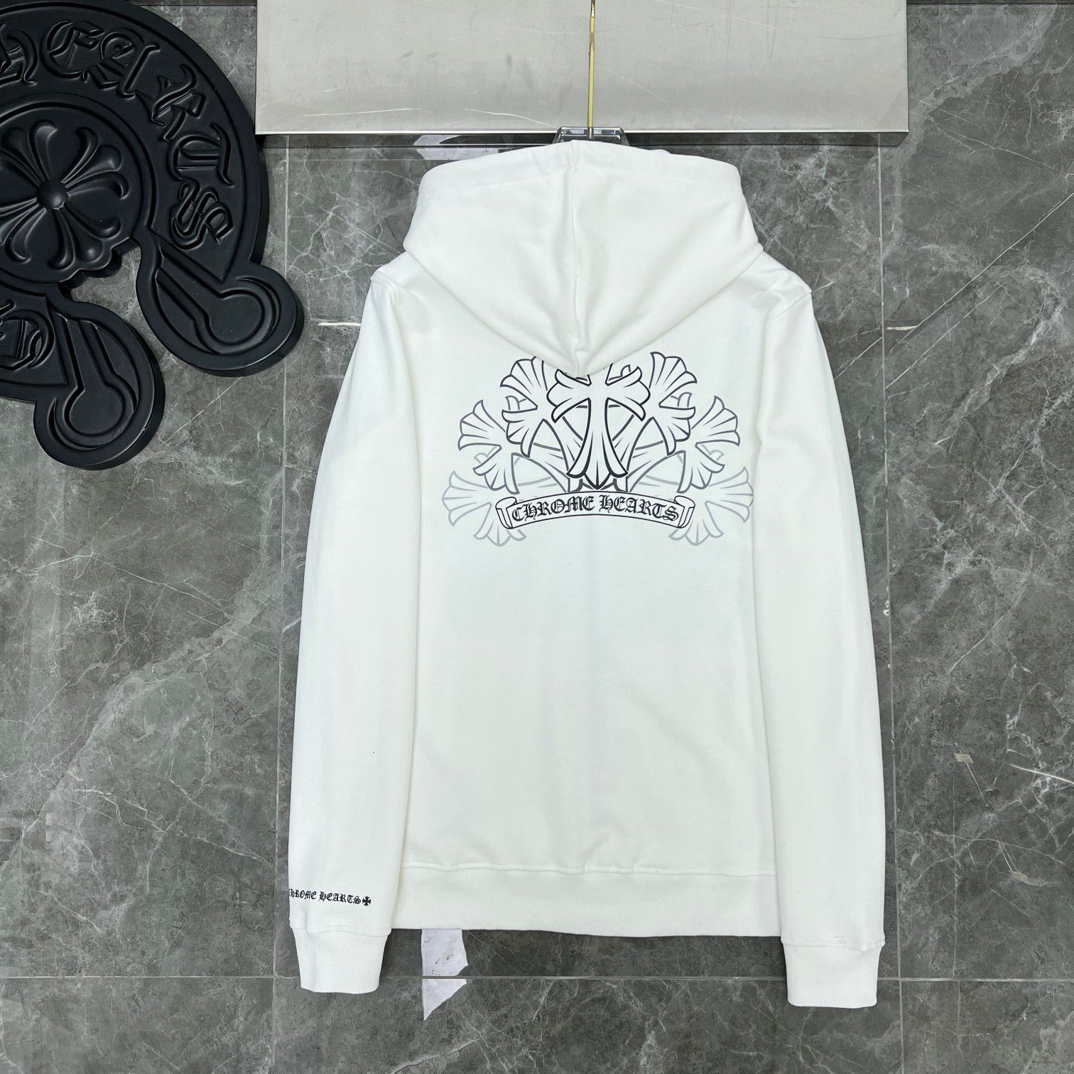 Cross Logo White Hoodie™