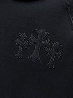 Triple Cross & Initials Logo Black Hoodie™