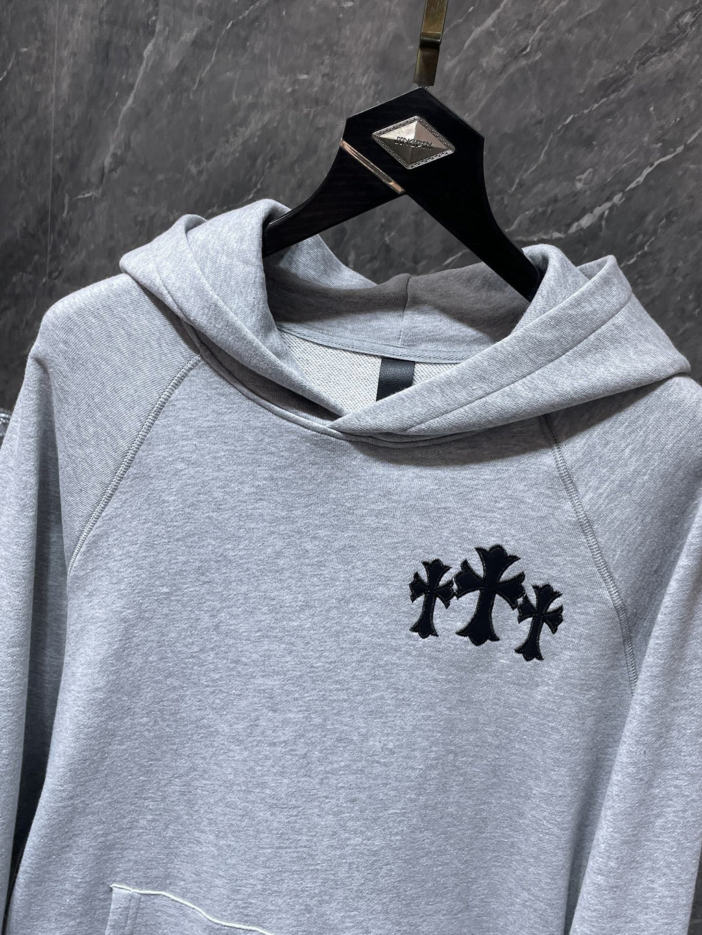 Triple Cross & Initials Logo Grey Hoodie™