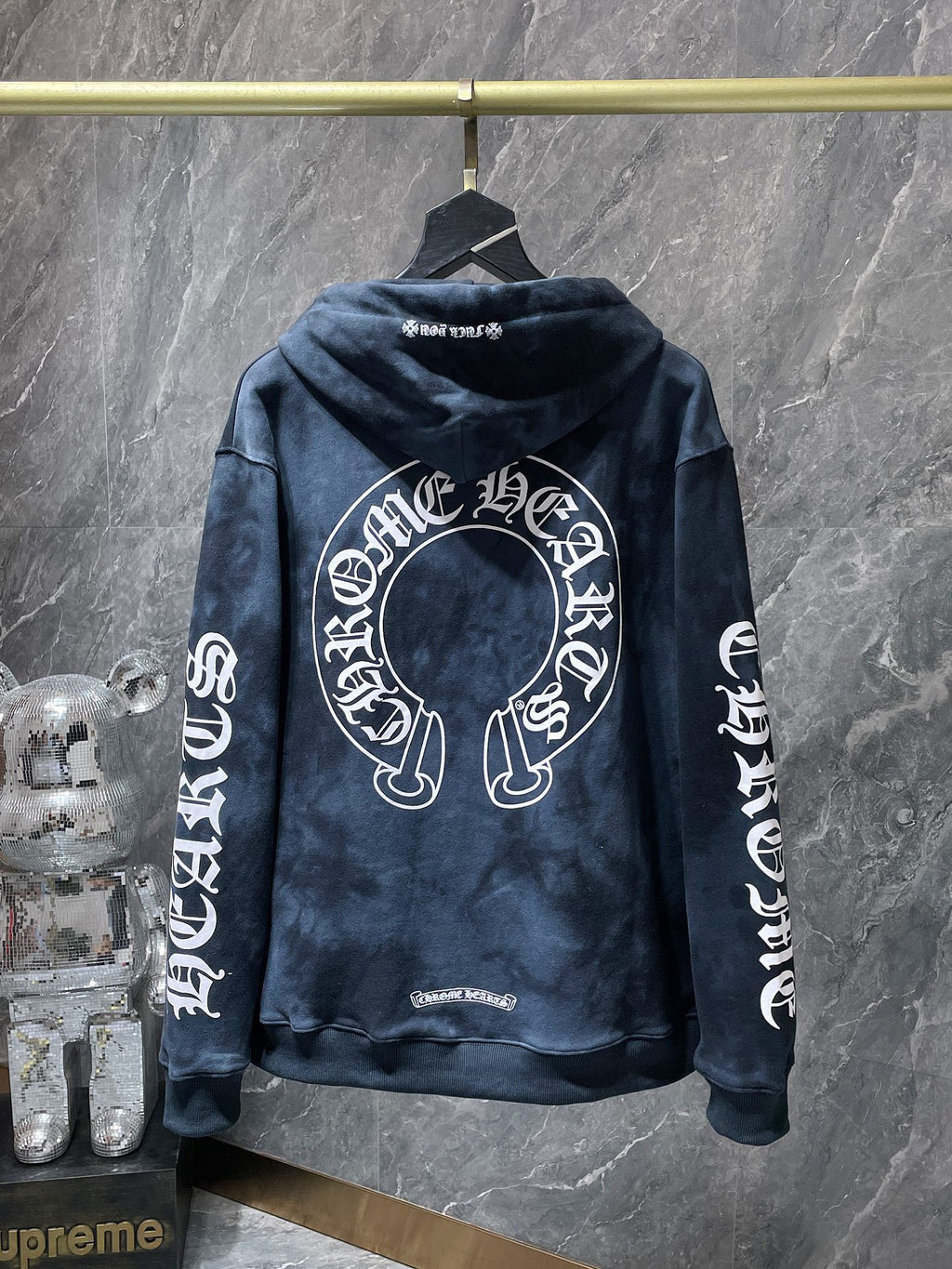 Horse Shoe Logo Dark Blue Faded Hoodie™