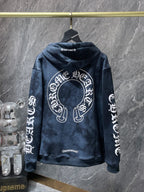 Horse Shoe Logo Dark Blue Faded Hoodie™
