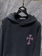 Pink Rhinestone Cross Black Hoodie™