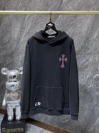 Pink Rhinestone Cross Black Hoodie™