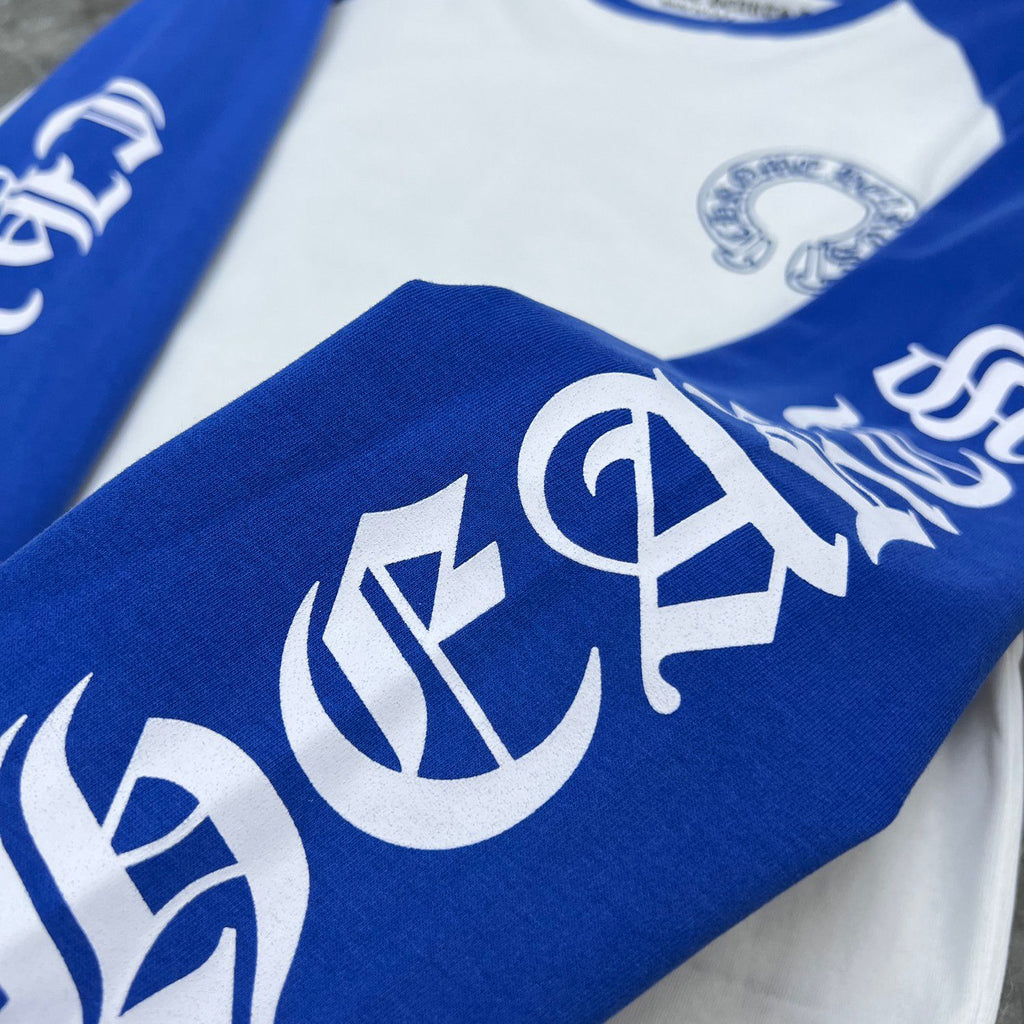 Horse Shoe Logo Baseball White & Blue Long Sleeve™