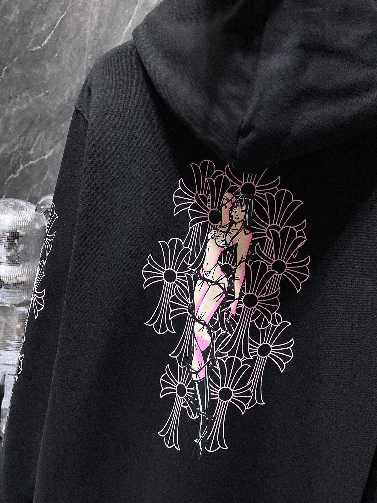 Pink Deadly Doll Black Full Zip Hoodie™