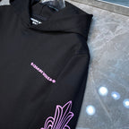 Pink Typography Logo USA Black Hoodie™