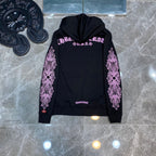 Pink Typography Logo USA Black Hoodie™