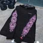 Pink Typography Logo USA Black Hoodie™