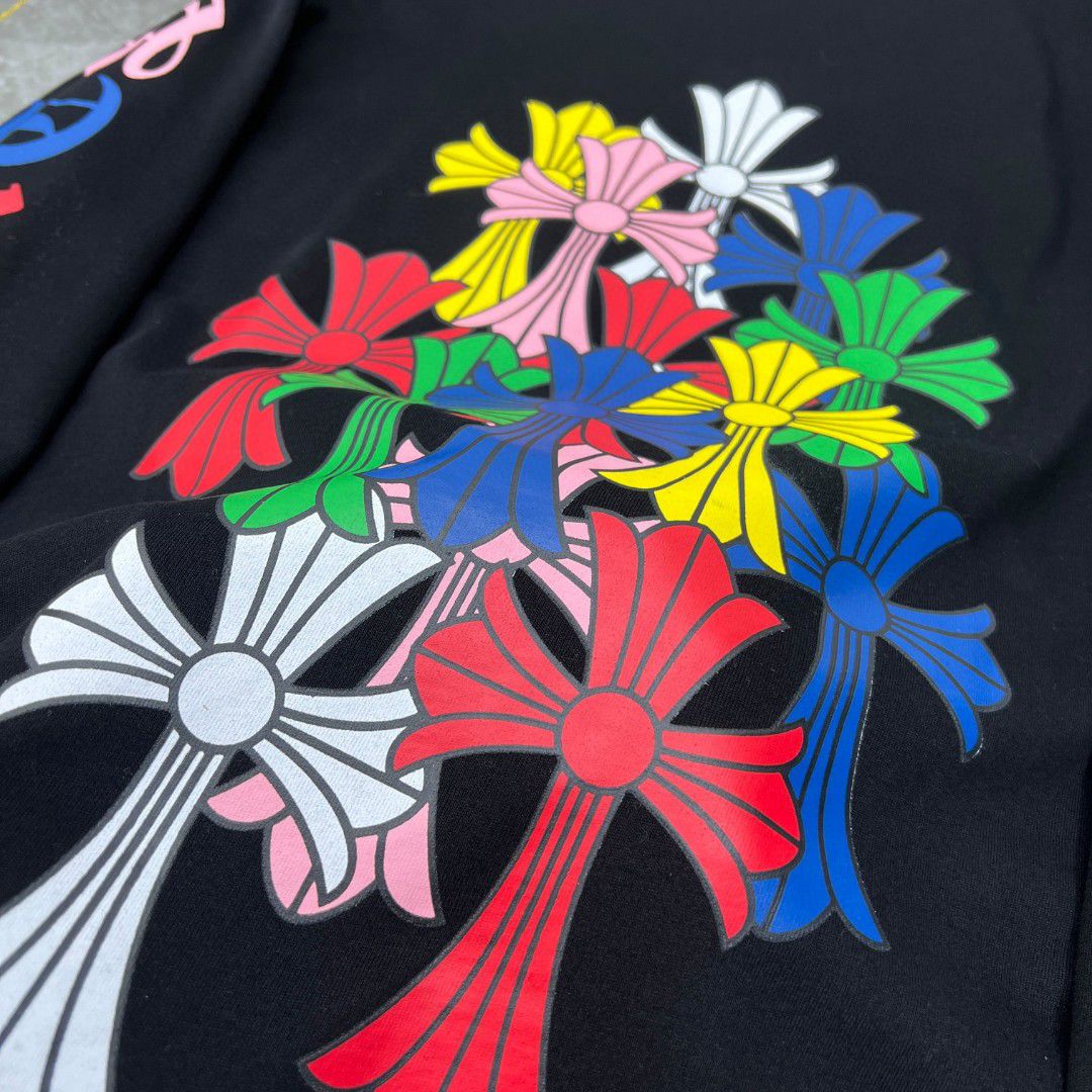Stacked Multicolor Crosses Black Long Sleeve™