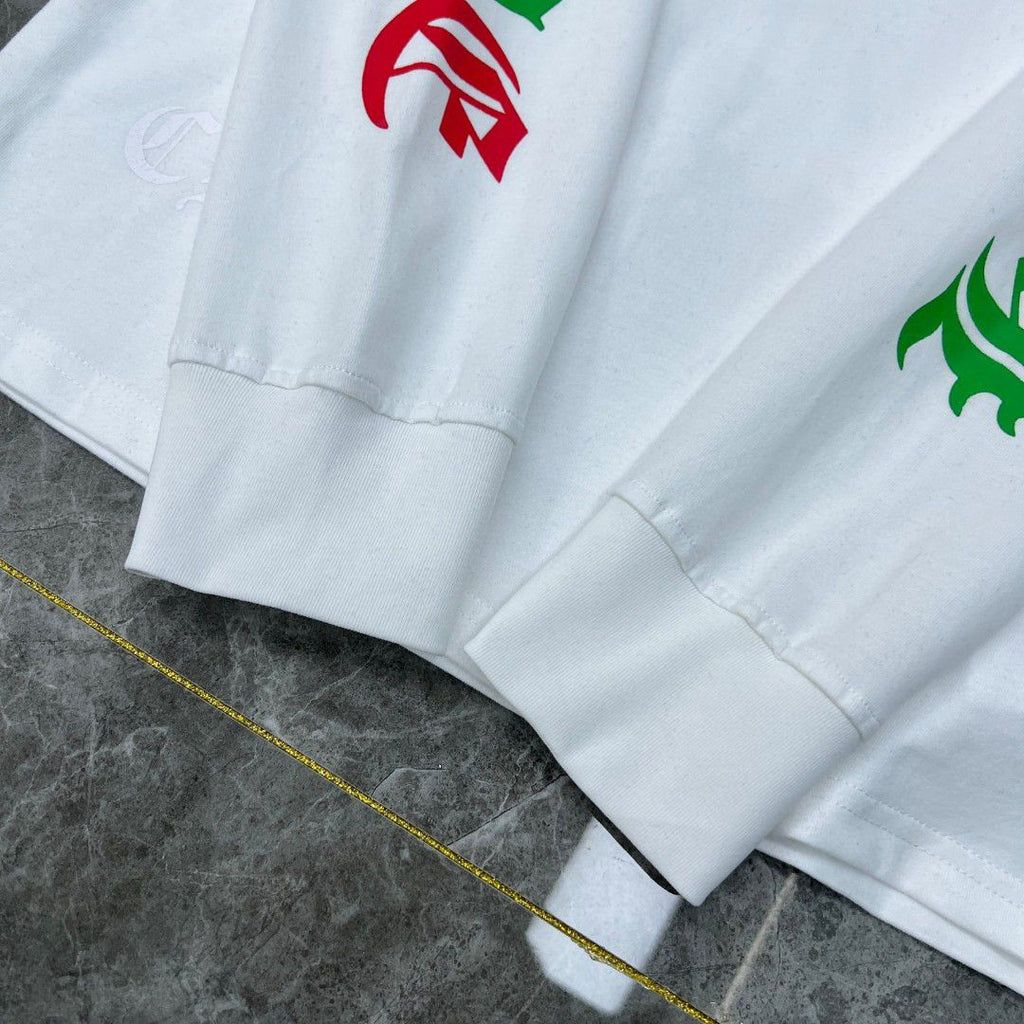 Stacked Multicolor Crosses White Long Sleeve™