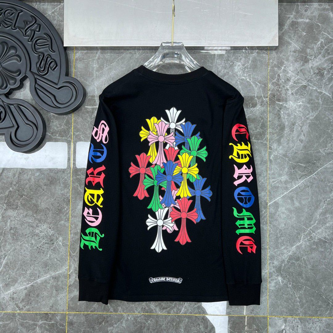 Stacked Multicolor Crosses Black Long Sleeve™