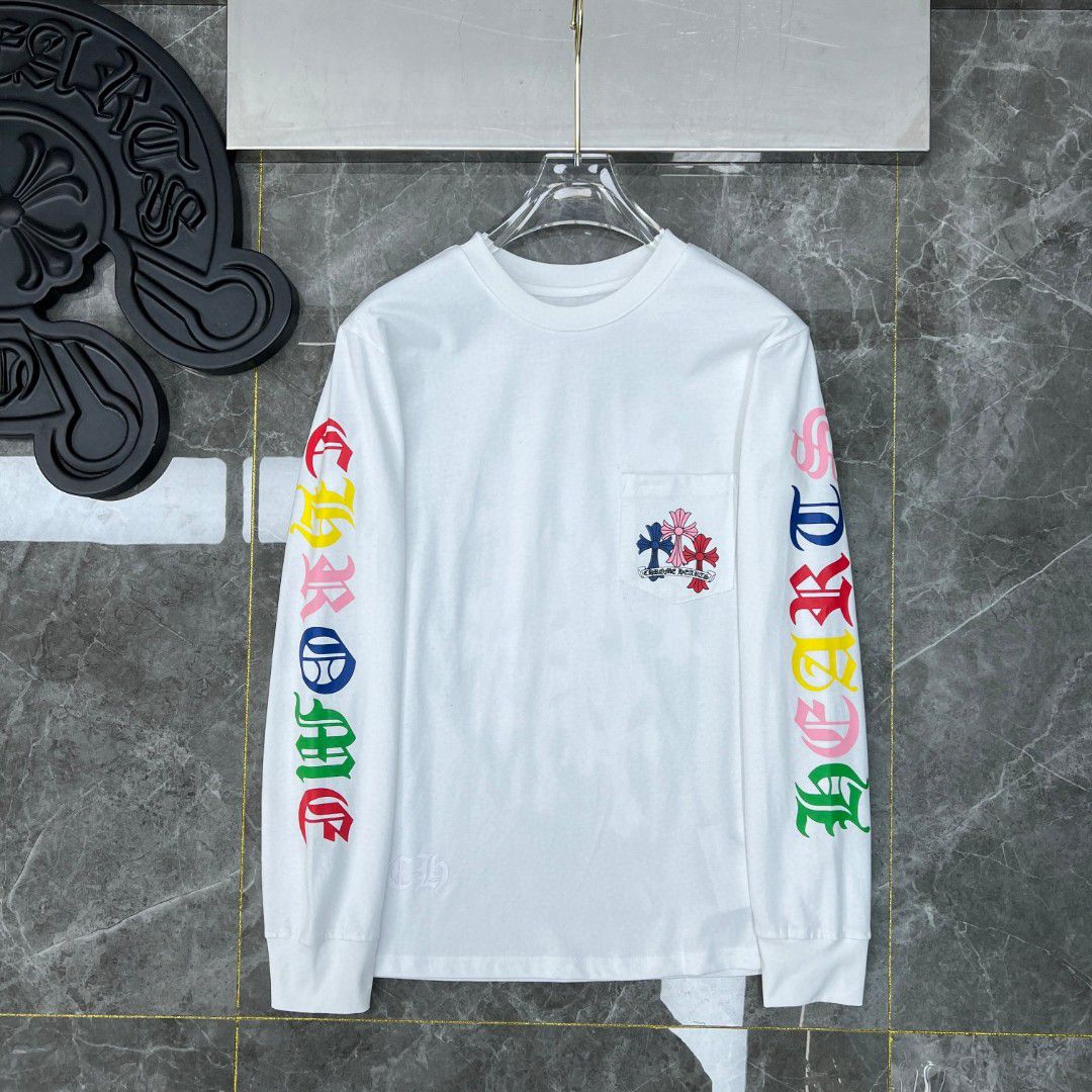 Stacked Multicolor Crosses White Long Sleeve™