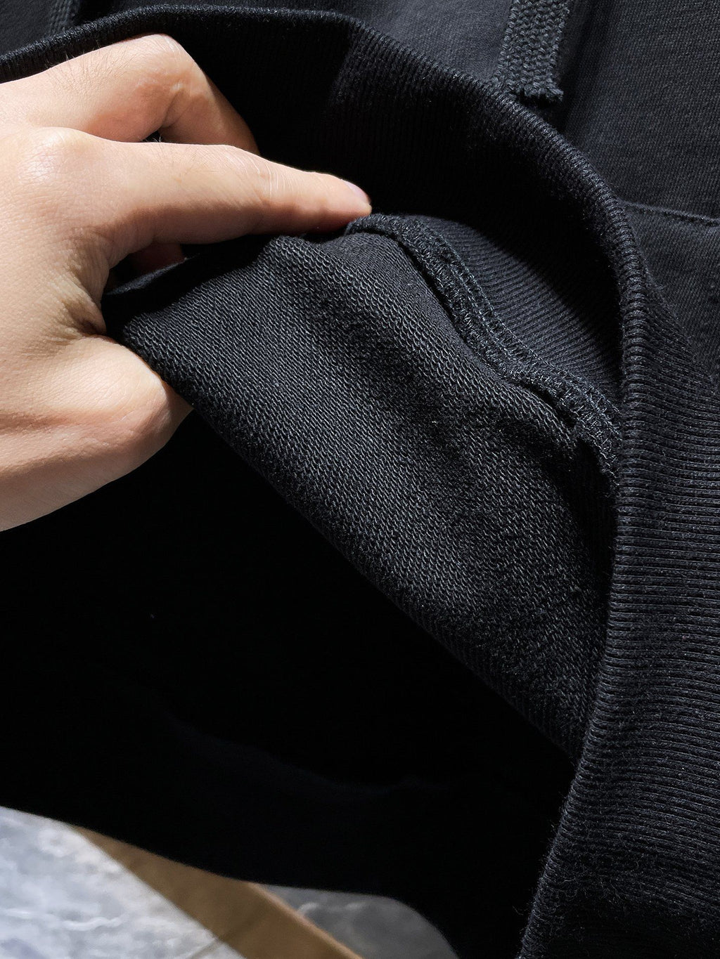 White Typography Logo Black Hoodie™