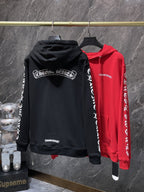 White Typography Logo Black Hoodie™