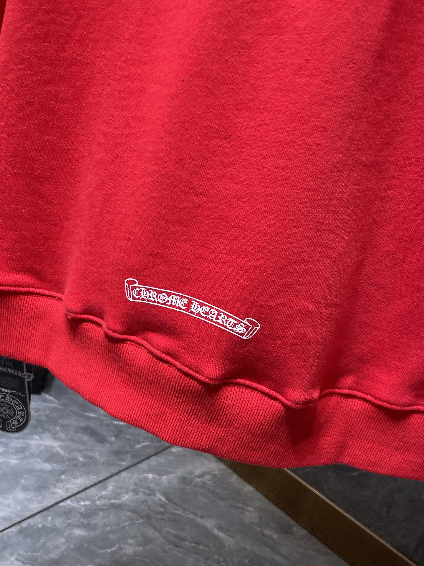 White Typography Logo Red Hoodie™