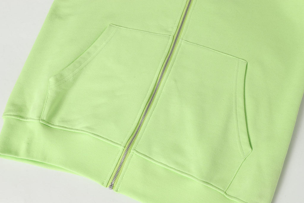 M-Boy Chain Linked Lime Green Full Zip Hoodie™