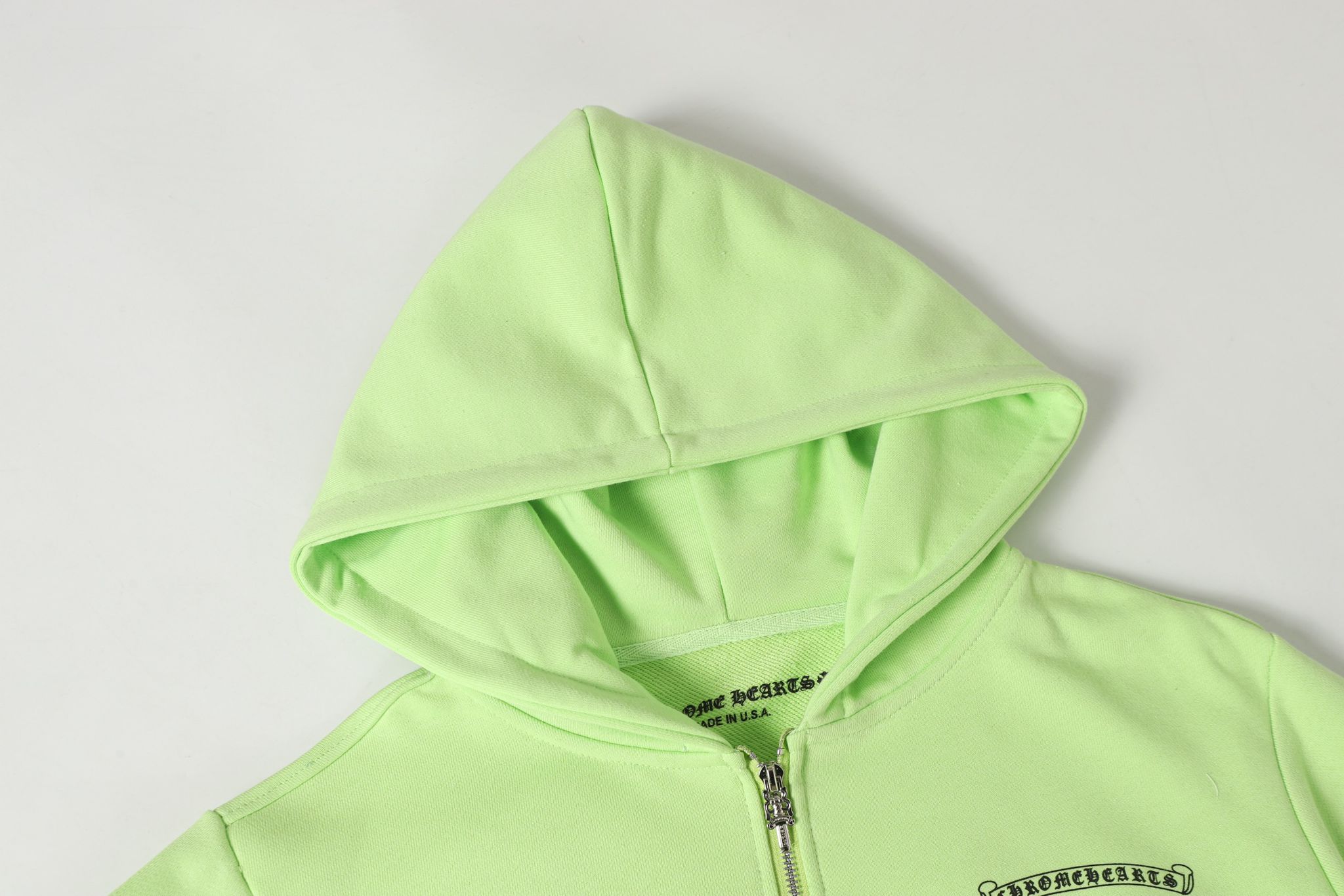 M-Boy Chain Linked Lime Green Full Zip Hoodie™