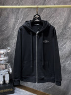 Rhinestone Logo Black Full Zip Hoodie™
