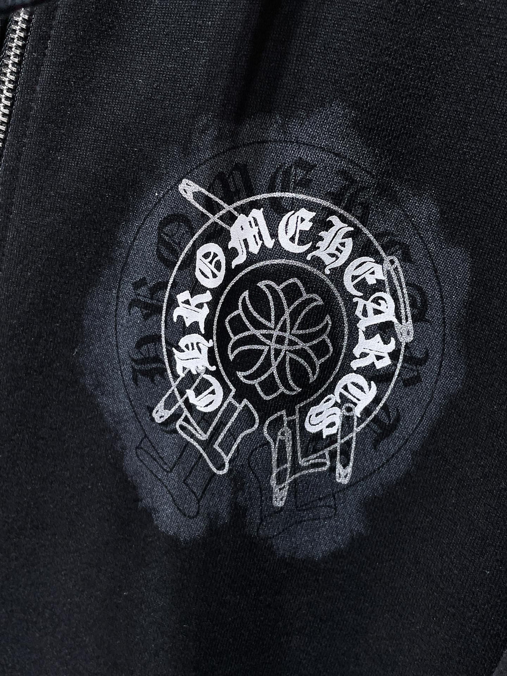 Safety Pin Horse Shoe Logo Black Full Zip Hoodie™