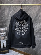 Safety Pin Horse Shoe Logo Black Full Zip Hoodie™