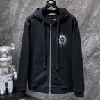 Safety Pin Horse Shoe Logo Black Full Zip Hoodie™