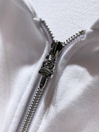 Safety Pin Horse Shoe Logo White Full Zip Hoodie™
