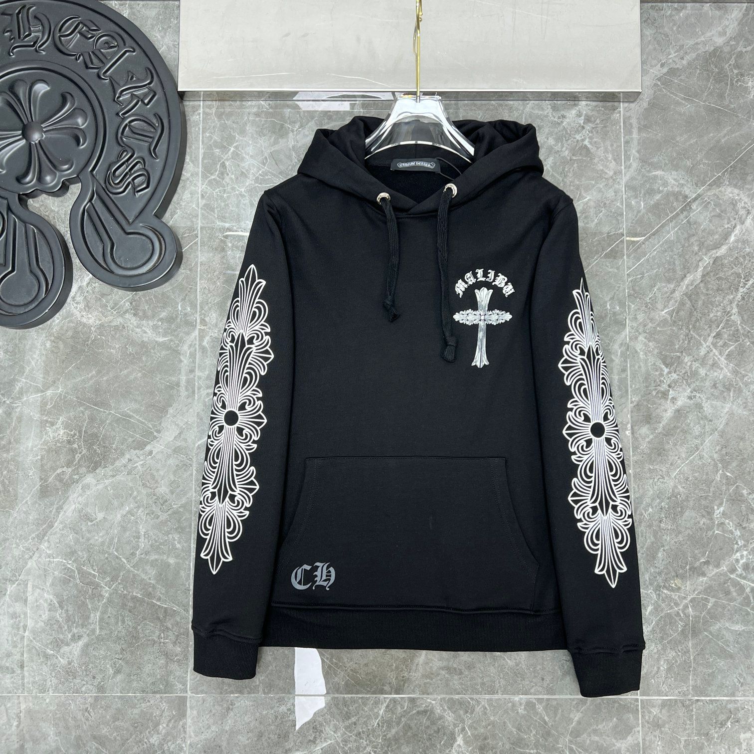 Glow in the Dark Horse Shoe Logo Black Hoodie™