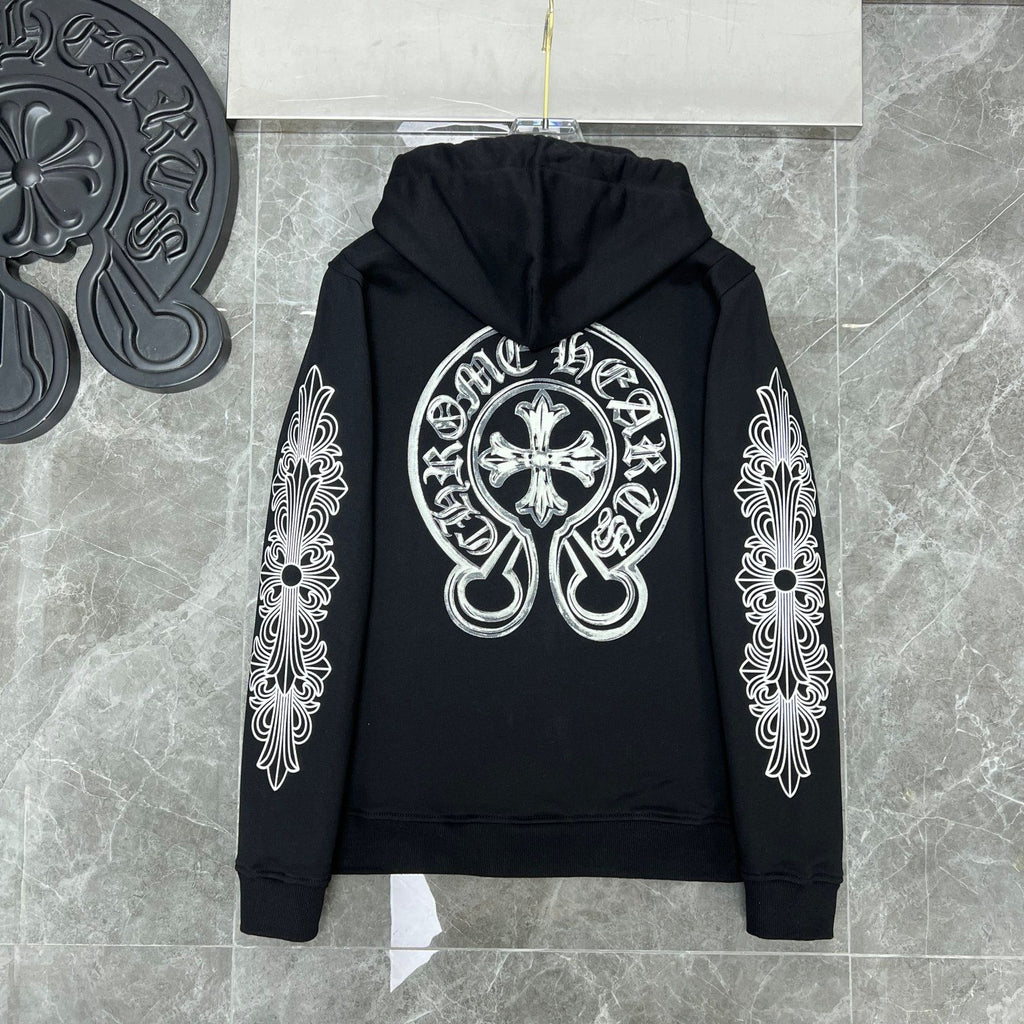 Glow in the Dark Horse Shoe Logo Black Hoodie™