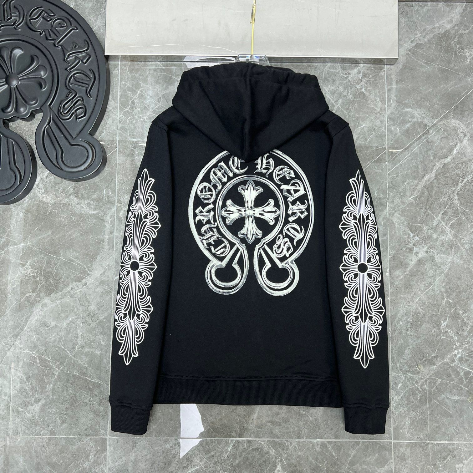 Glow in the Dark Horse Shoe Logo Black Hoodie™